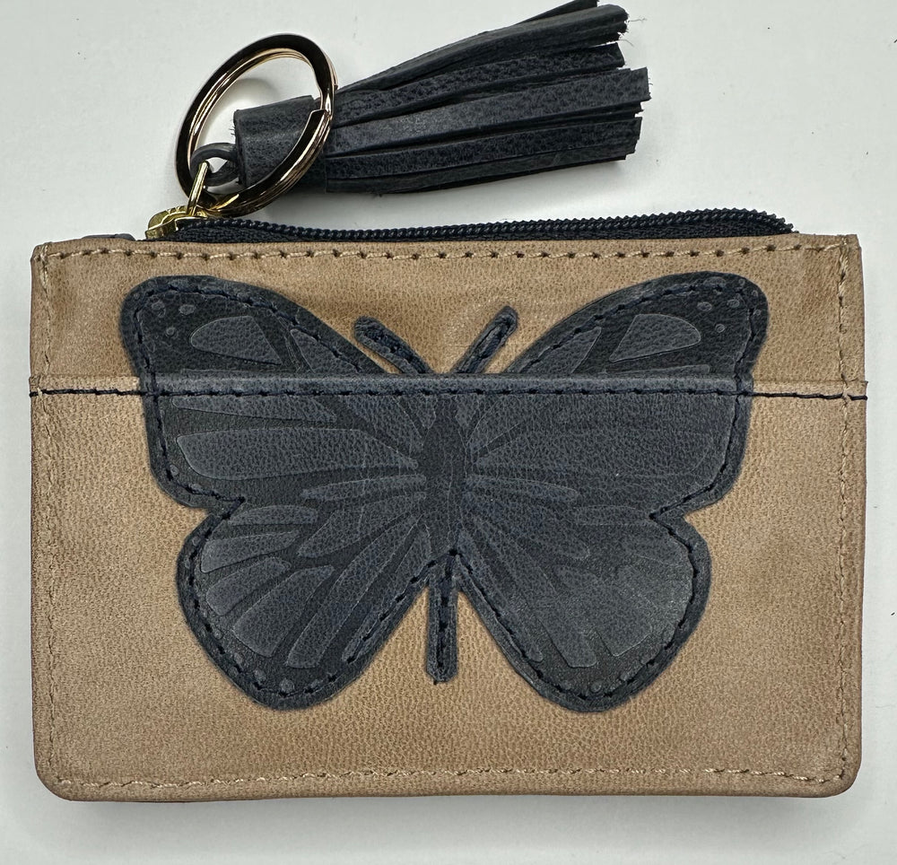 Butterfly Wallet - Tan/Blue