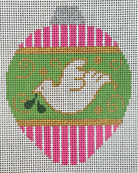 Needlepoint Chick-fil-A ornament
