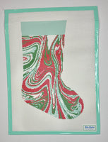 Marble Stocking - Red/Green (print)
