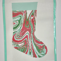 Marble Stocking - Red/Green (print)