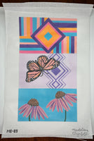 Butterfly/Cone Flower Tri-Fold Clutch
