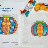 Funky Pumpkin 4 with stitch guide and starter threads