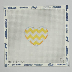 Yellow Chevron Mini Heart