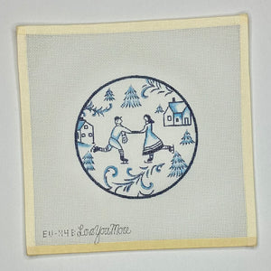 Toile Skaters Round - Blue