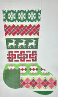 Red Green Snowflake Stocking
