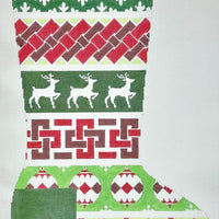 Red Green Snowflake Stocking