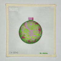 Green with Pink Leaves Ornament
