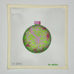 Green with Pink Leaves Ornament