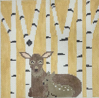 Deer in Birch Trees
