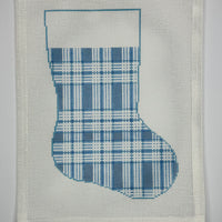 Blue and White Plaid Midi Sock