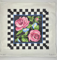 Roses with Checkered Border
