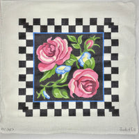 Roses with Checkered Border