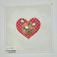 Red and Pink Christmas Rose Heart