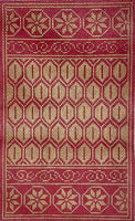 Red and Gold Patterned Panel
