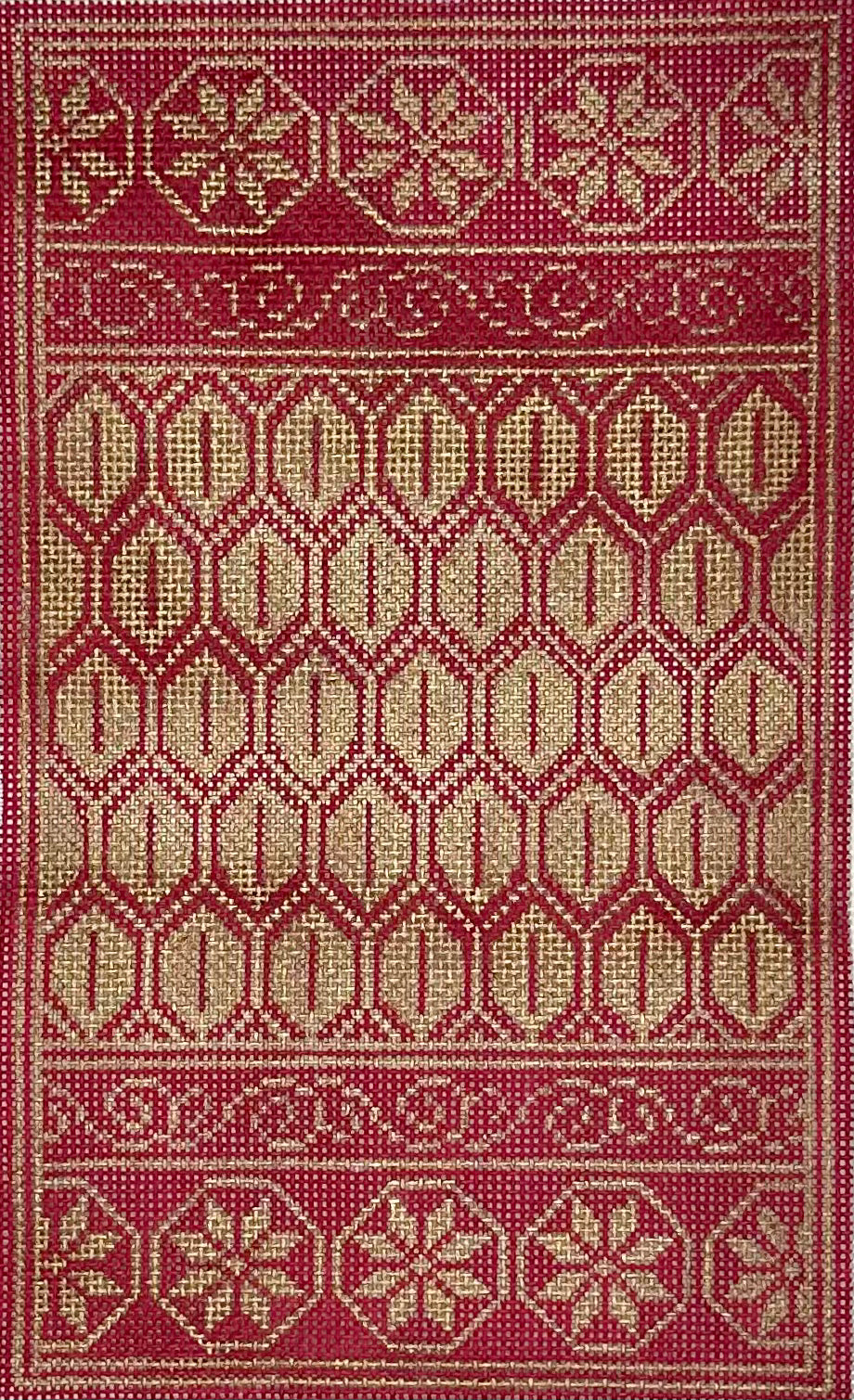 Red and Gold Patterned Panel