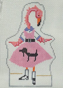 Flamingo in Poodle Dress