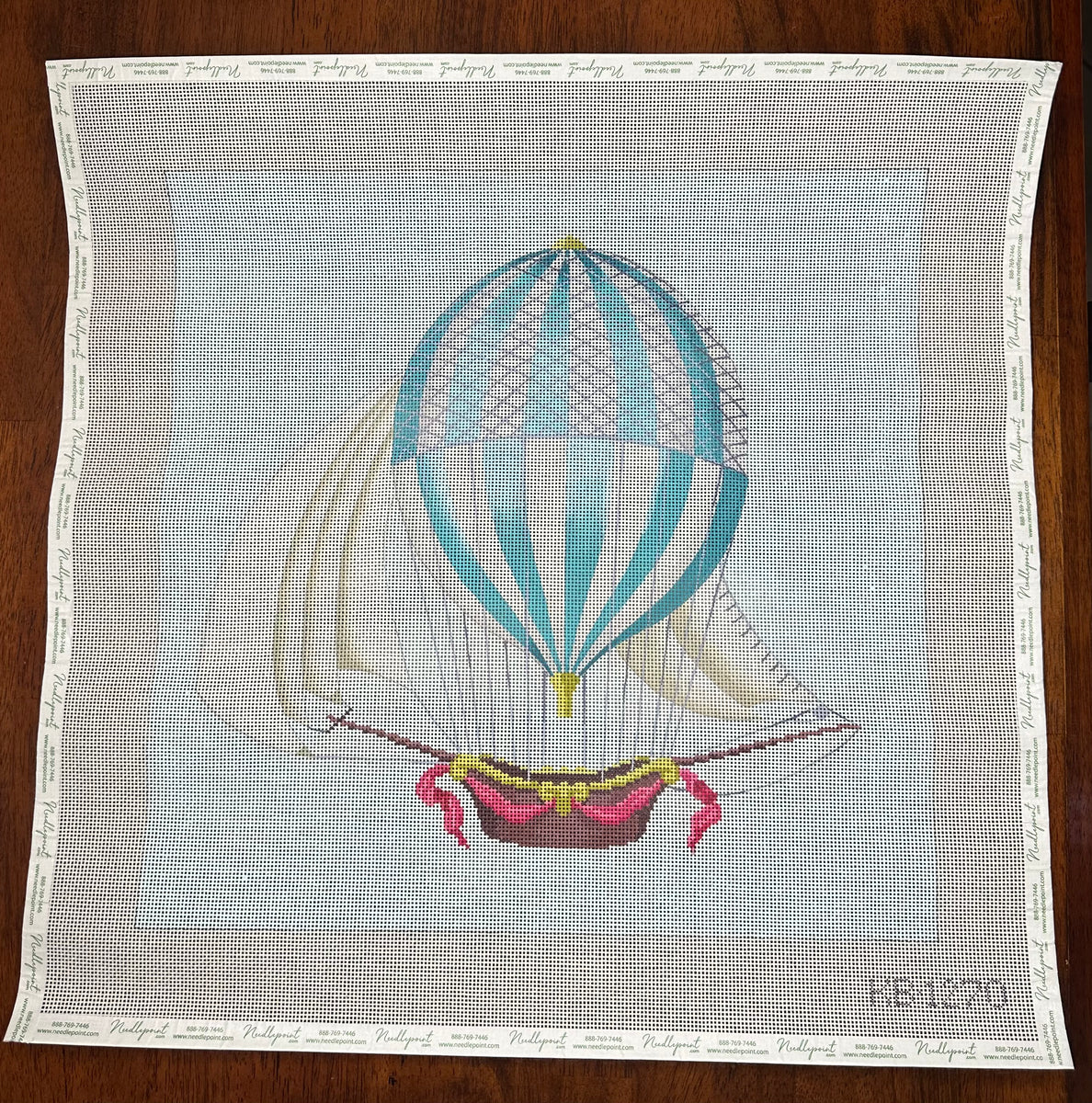 Hot Air Balloon - Large Blue | Needlepoint Destashing