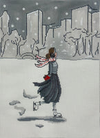 Ice Skater with Cityscape
