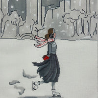 Ice Skater with Cityscape