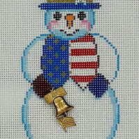 Patriotic Snowman with charm