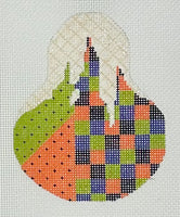 Halloween Checkered Madness Pear with stitch guide
