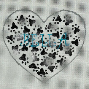 Bella Paw Print Heart