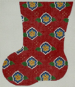 Mini Sock - Large Flower - Red