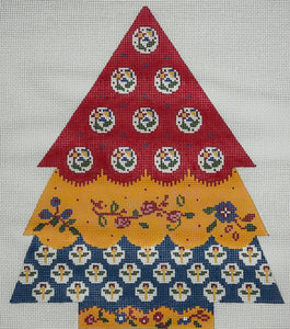 Red, Yellow & Blue Patchwork Tree