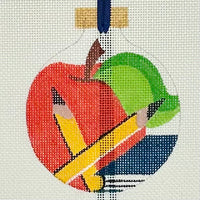 Apple, Books and Pencils Ornament