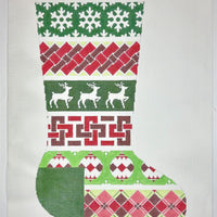 Red Green Snowflake Stocking