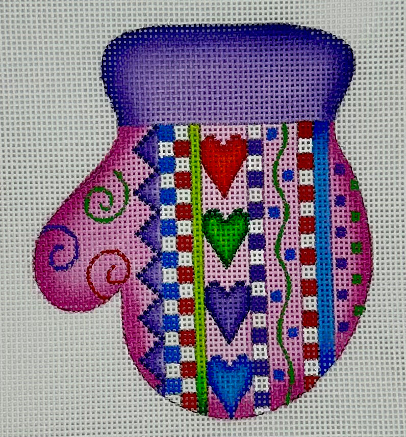 Hearts and Stripes Mitten