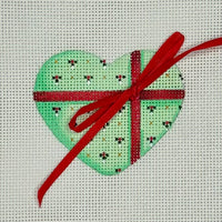 Mini Heart - Green with Bow
