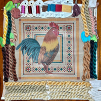 Rooster Pillow with threads