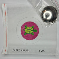 Button Cover - Turtle on Pink