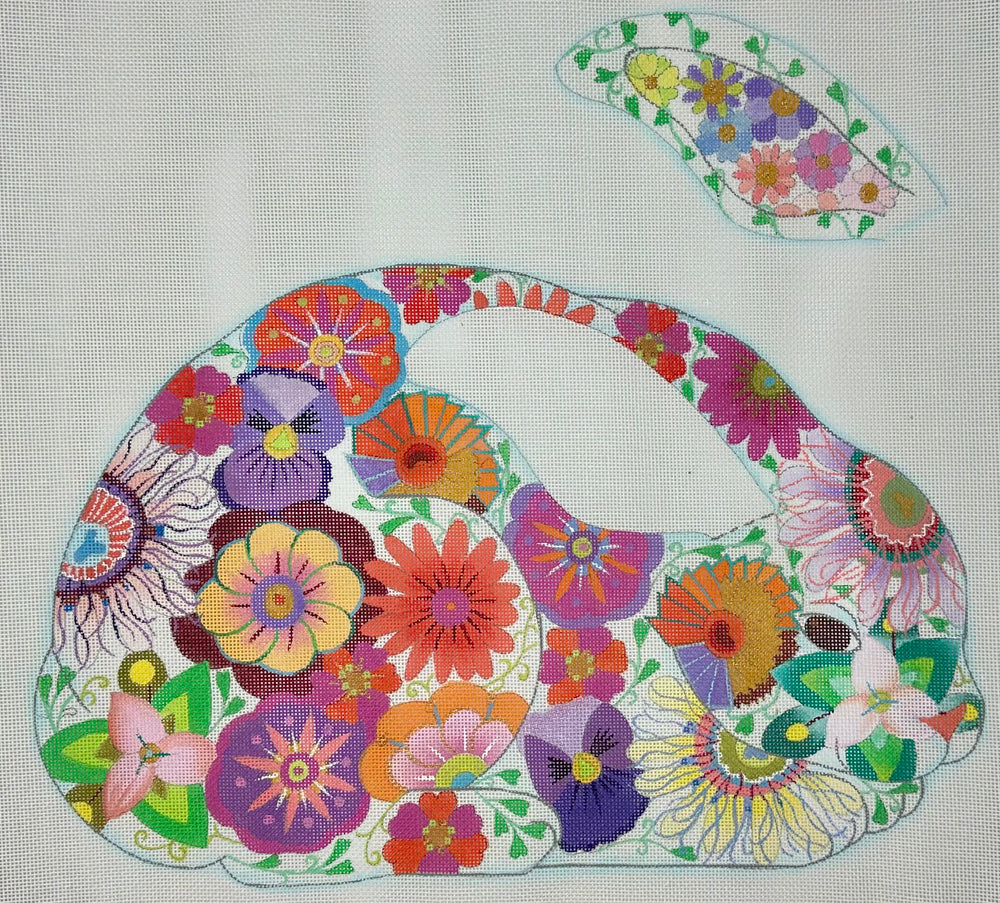 Passion Flower Bunny with Appliqued Ear