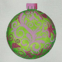 Green with Pink Leaves Ornament
