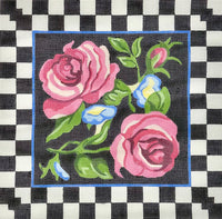 Roses with Checkered Border
