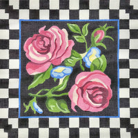 Roses with Checkered Border