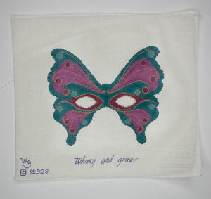 Teal Butterfly Masquerade Mask