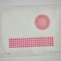 Lg. Round Box - Gingham with Floral Vine (no hardware)