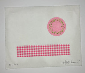 Lg. Round Box - Gingham with Floral Vine (no hardware)