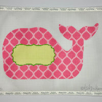 Medium Whale Quatrefoil Damask w/Monogram Medallion