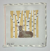 Deer in Birch Trees
