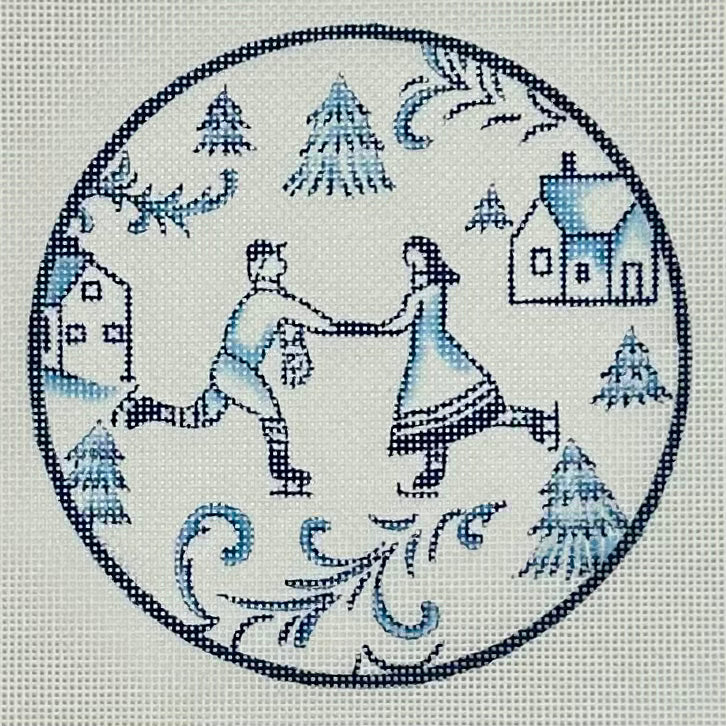 Toile Skaters Round - Blue