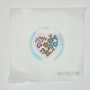 Animal Print Heart with stitch guide