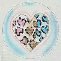 Animal Print Heart with stitch guide
