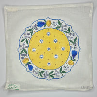 French Plate - Yellow, Blue, White
