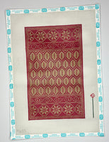 Red and Gold Patterned Panel
