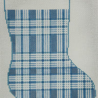 Blue and White Plaid Midi Sock