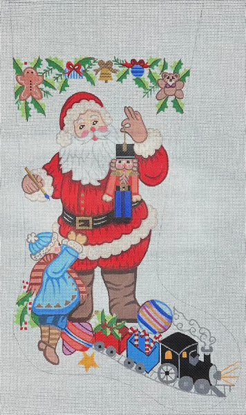 NeedlepointUS: Magic Santa Hand Painted Needlepoint Stocking Canvas,  Christmas Needlepoint, AXS332